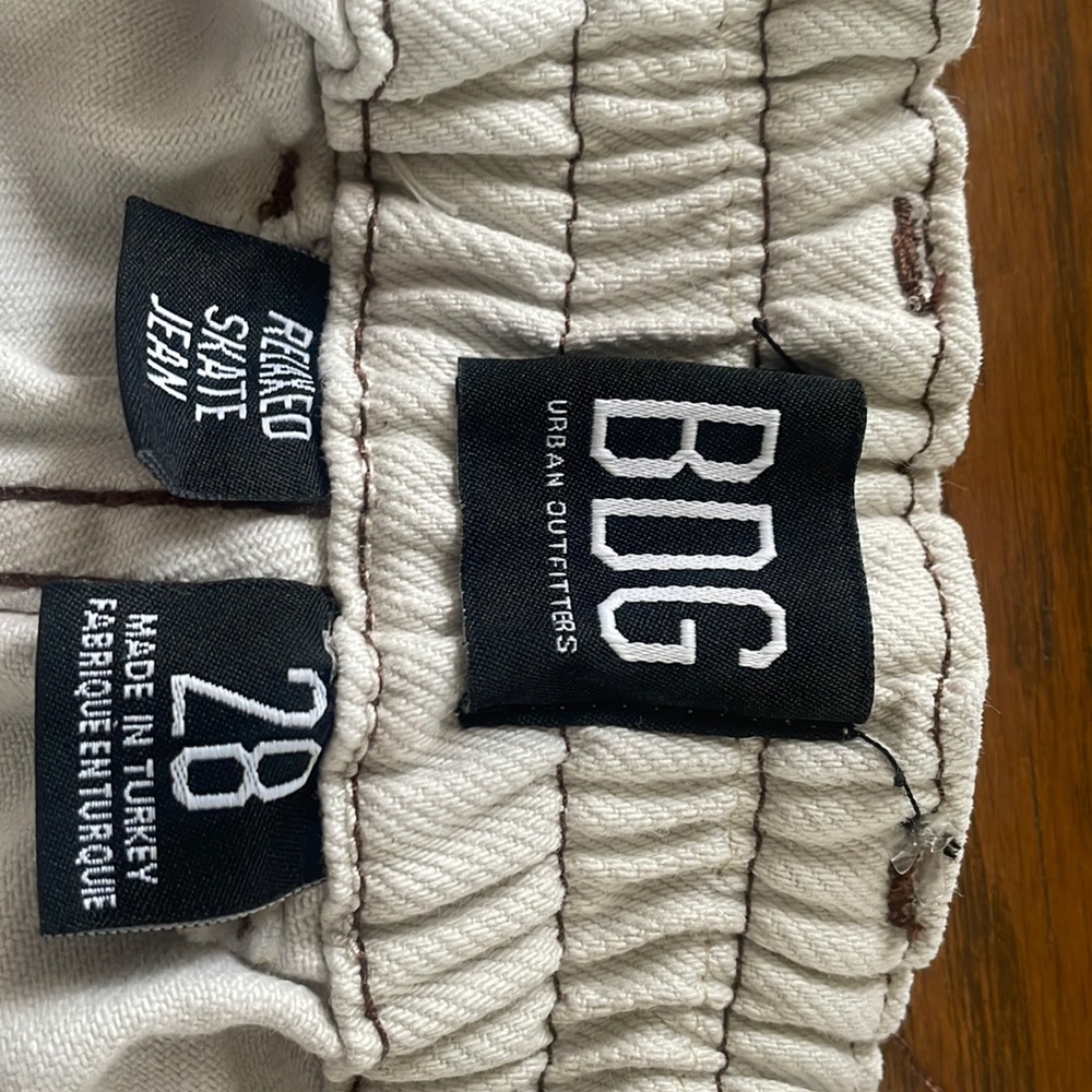 BDG Relaxed Skate Jean High Waisted Cargo Pant Ecru 26